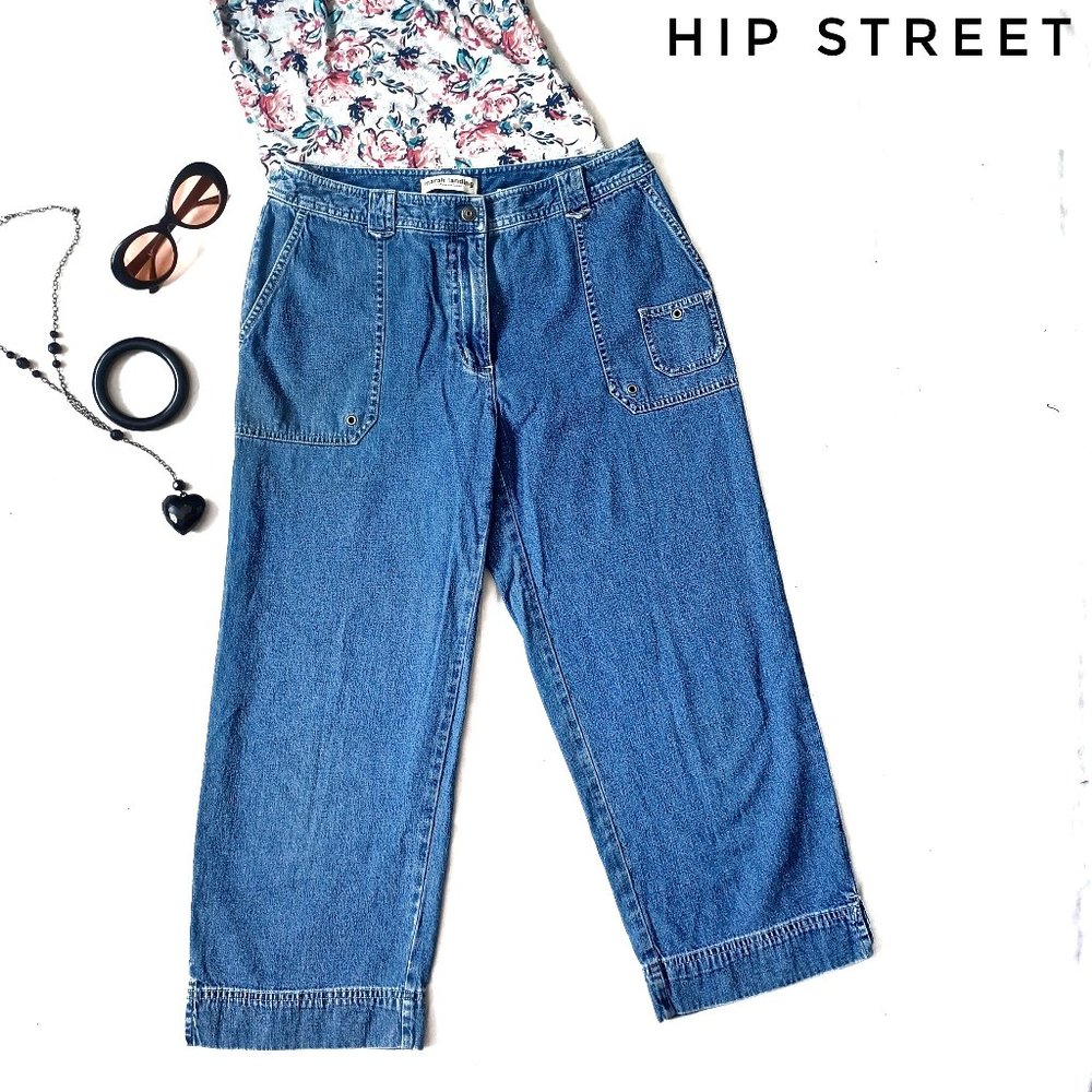 MARSH LANDING Mid Rise Cropped Denim Jeans 8
